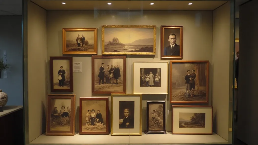 Victorian photographs on display.