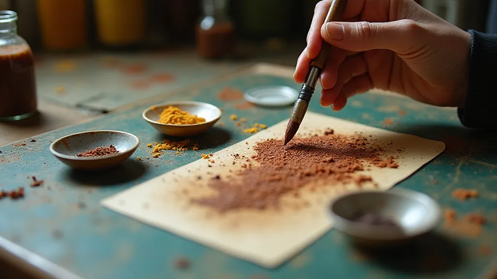 Victorian-era colorist's workspace