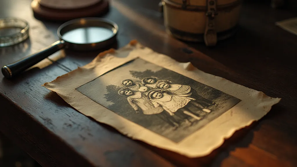 Faded hand-tinted group portrait