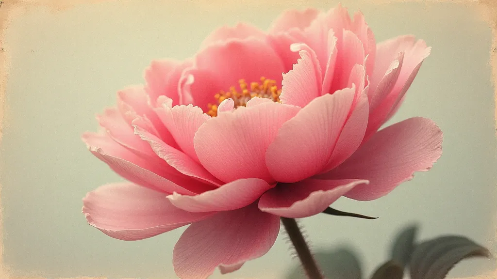 Hand-tinted peony flower