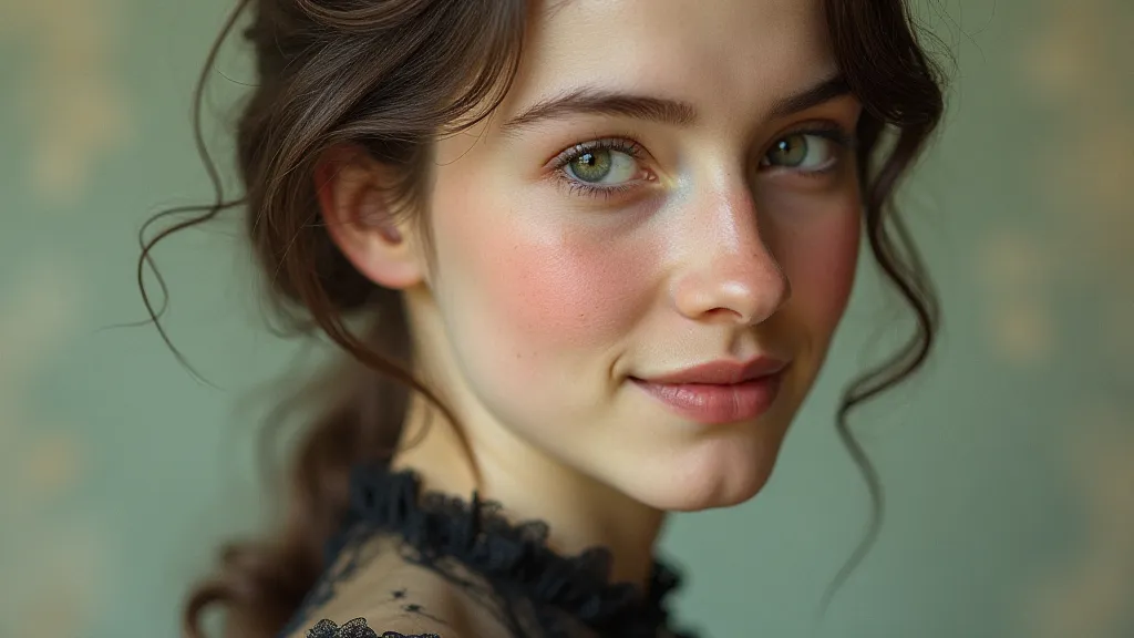 Victorian hand-tinted portrait of a young woman