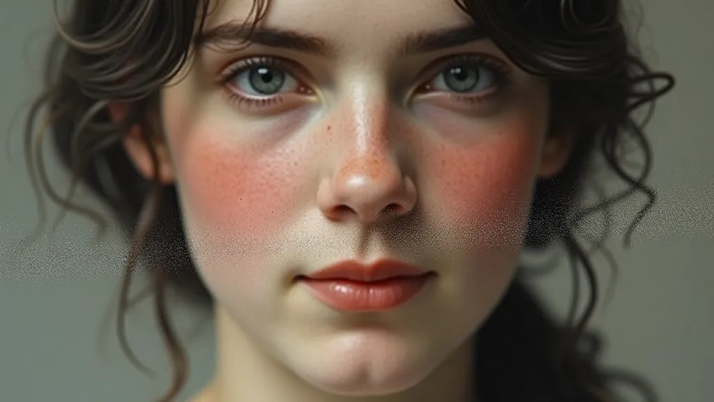 Close-up of a hand-tinted portrait