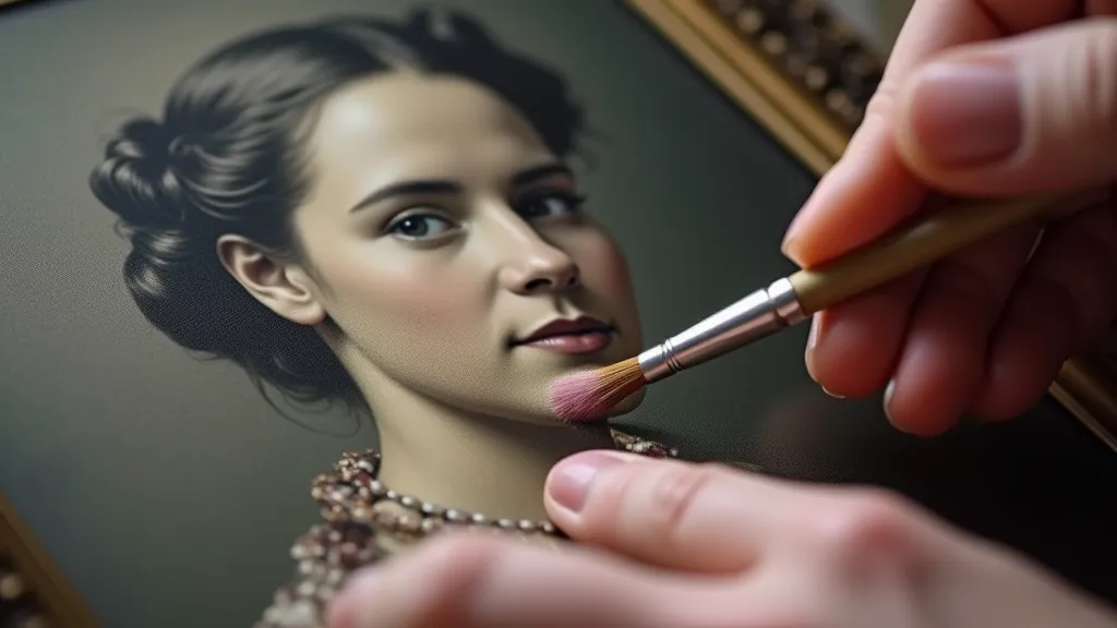 Artisan tinting a daguerreotype